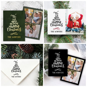 3 Photo Silver and Black Christmas Tree Lettering 
