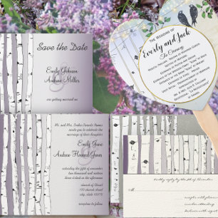 Vintage Love Birds Bird Cage Wedding Invitations