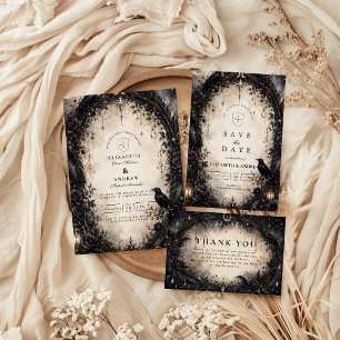 Enchanted Gothic Celestial Wedding Invitation