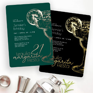 50th Birthday Modern Green Margarita Fiesta Invitation