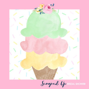 Ice Cream Bridal or Baby Shower Cards & Gifts Pedestal Sign