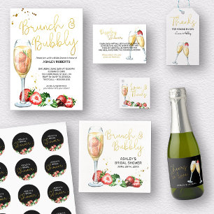 Bridal Shower Strawberries and Flowers Classic Round Sticker