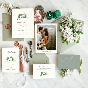 Sage Green Minimalistic  Wedding Details   Enclosure Card