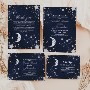 Elegant Celestial Crescent Moon Bridal Shower Enclosure Card