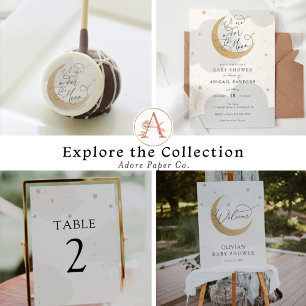 Baby Shower by Mail Twinkle Star and Moon Invitation