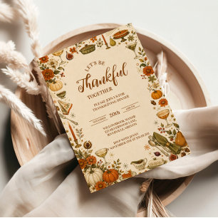 Nostalgic Vintage Thanksgiving Supper Club Invitation
