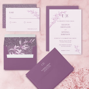 Timeless Flower Monogram All In One Wedding Invita Flyer