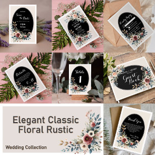 Elegant Classic Floral Rustic Wedding Details 4 Enclosure Card