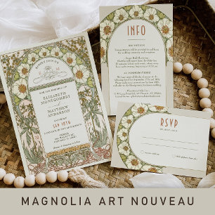 Wedding RSVP Insert Vintage Art Nouveau by Mucha Invitation