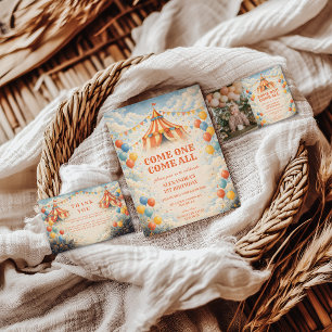 Photo Come One Come All Circus Birthday Invitation