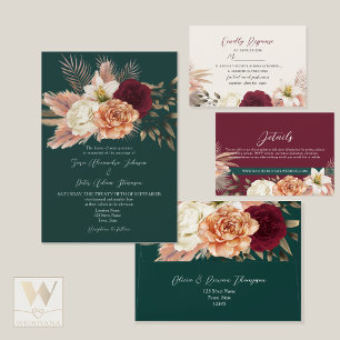 Emerald Green Floral Wedding Welcome Poster