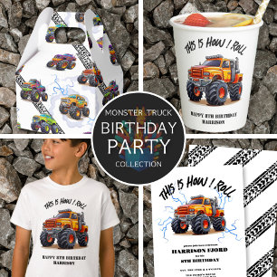 This Is How I Roll Monster Truck Birthday Classic Round Sticker