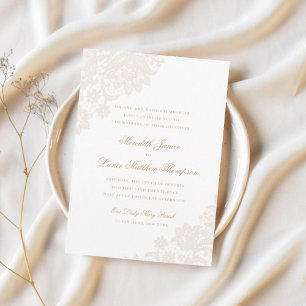 Gold Foil Lace Black and Gold Script Wedding