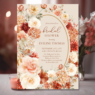 Modern watercolor terracotta burgundy blush floral tapestry
