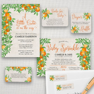 Diaper Raffle Poem Citrus Orange Neutral Enclosure Card