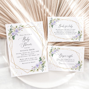Lilac Flowers, White Flowers, Boho, Books For Baby Enclosure Card