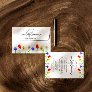 Little Wildflower 3rd Birthday Invitation