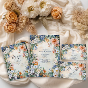Elegant Victorian Royal Elegance Wedding  All In One Invitation