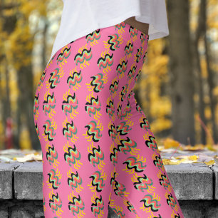 Frivolous French Pink Finger Paint Pattern Leggings