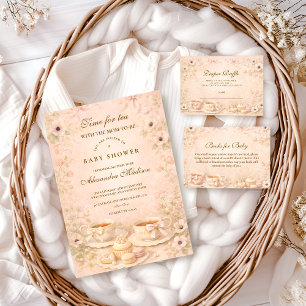 Tea Party With Mom-to-Be Baby Shower Napkin