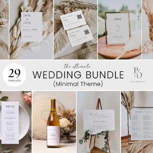 Minimalist Unplugged Ceremony Wedding Sign, Invitation