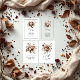 Love in Bloom Mocha Mousse Floral Bridal Shower Invitation