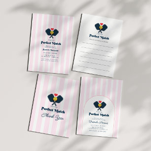 Preppy Perfect Match Pickleball Bridal Shower Invitation