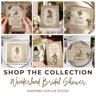 Alice In Wonderland Vintage Story Bridal Shower Invitation