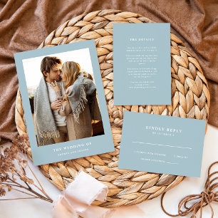 Powder Blue Elegant Text   Wedding Guest Details Enclosure Card