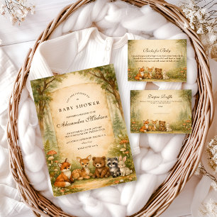 Woodland Forest Friends Diapper Raffle Enclosure Card