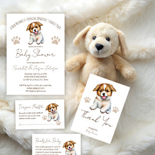 Puppy dog themed baby shower template