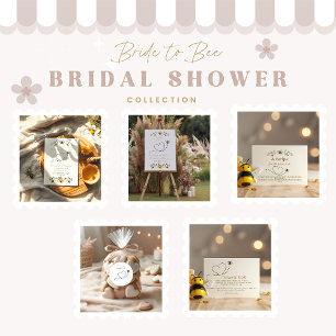 Cute bee heart bridal shower recipe enclosure card