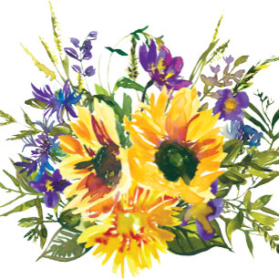 Sunflower Watercolor Birthday Favour Box