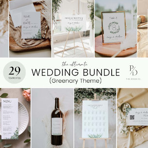 Greenery Wedding In Loving Memory Sign, Invitation