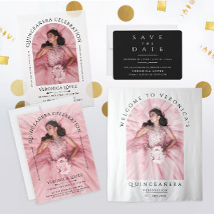 Stylish Classical Girl Birthday Black Typography Invitation