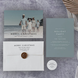 Chic Merry Christmas Year In Review 2 Photo Holida Holiday Card