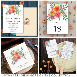 Elegant Watercolor Floral Painting Wedding Invitation
