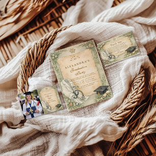 Elegant Veterinary White Coat Graduation Party Invitation