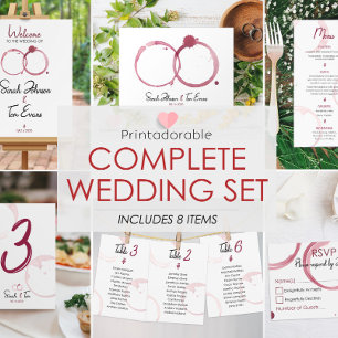 Beautiful Wine Stains Wedding Invitation