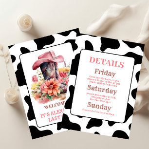 Cowgirl Western Last Rodeo Bachelorette Party Classic Round Sticker