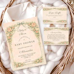 Blush Sage Rose Arch Diapper Raffle Enclosure Card