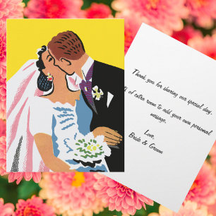 Retro Bride and Groom, Wedding Invitation