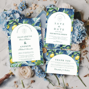 Italian Lemon Garden Wedding RSVP Card