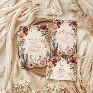 Classic Victorian Royal Floral Wedding  Invitation