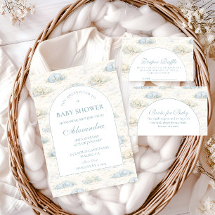 Soft Blue Dino Baby Shower Napkin