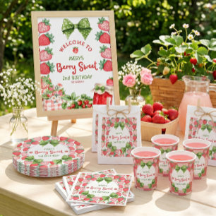 Berry Sweet 2nd Birthday Strawberry Invitation