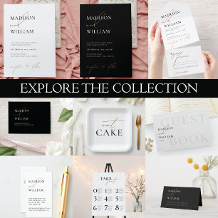 Wedding RSVP Minimalist White Meal Choice Postcard