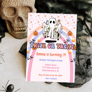 Ghost Groovy Halloween Birthday Thank You Classic Round Sticker