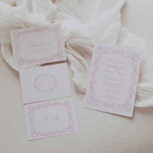 Elegant Vintage Romantic Pink Purple Colour Palett Enclosure Card