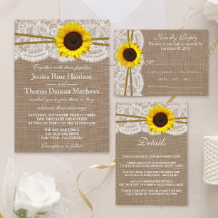 The Rustic Sunflower Collection Save The Date Announcement Postcard